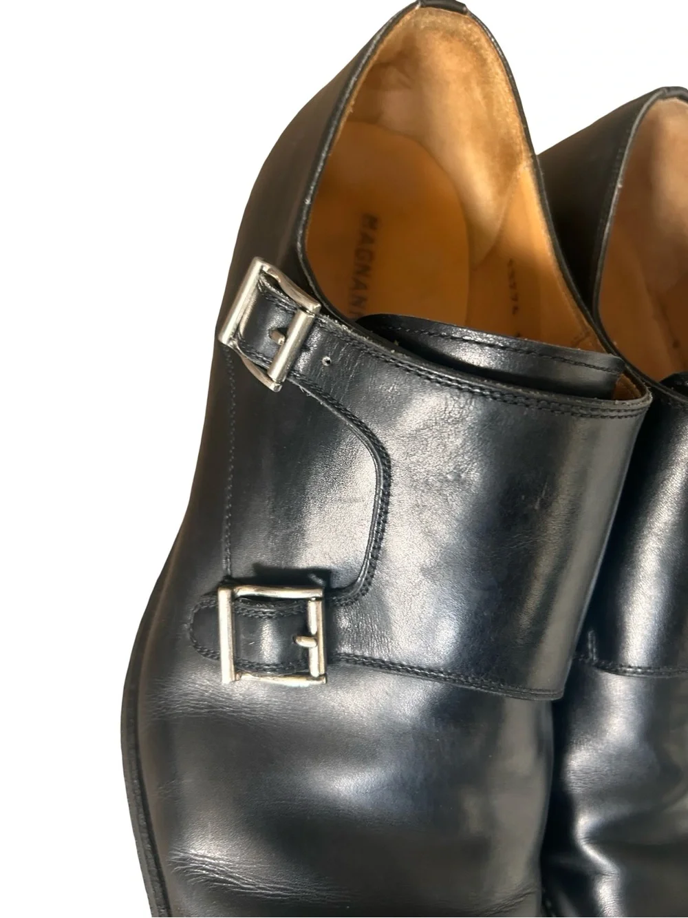 Magnanni Black Double Monk Strap Dress Shoes - Picture 9 of 12